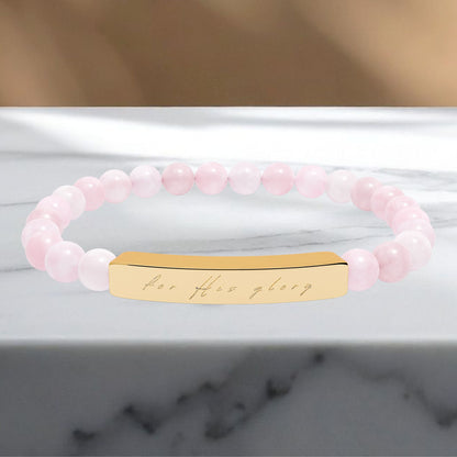 "For His Glory" Natural Stone Stretch Bracelet