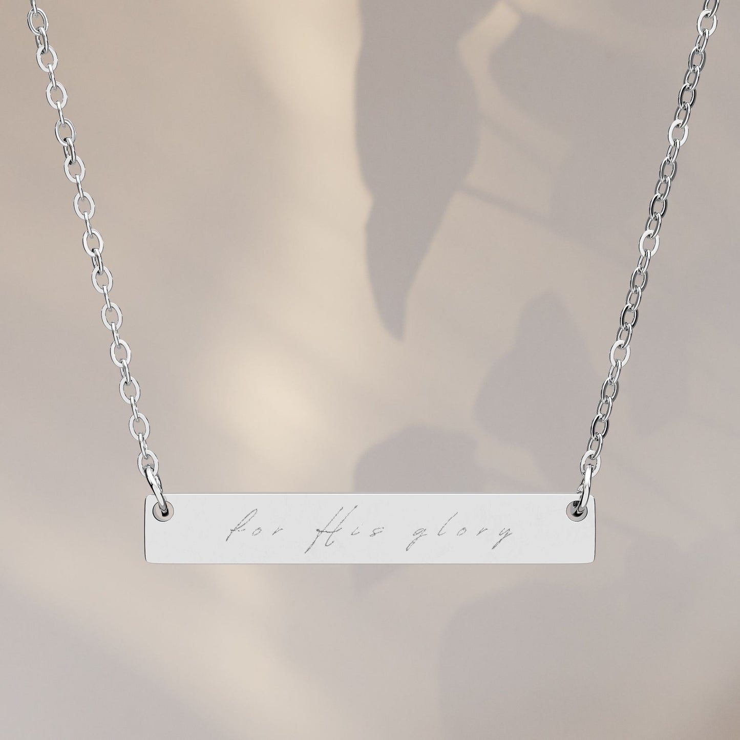 "For His Glory" Horizontal Bar Necklace
