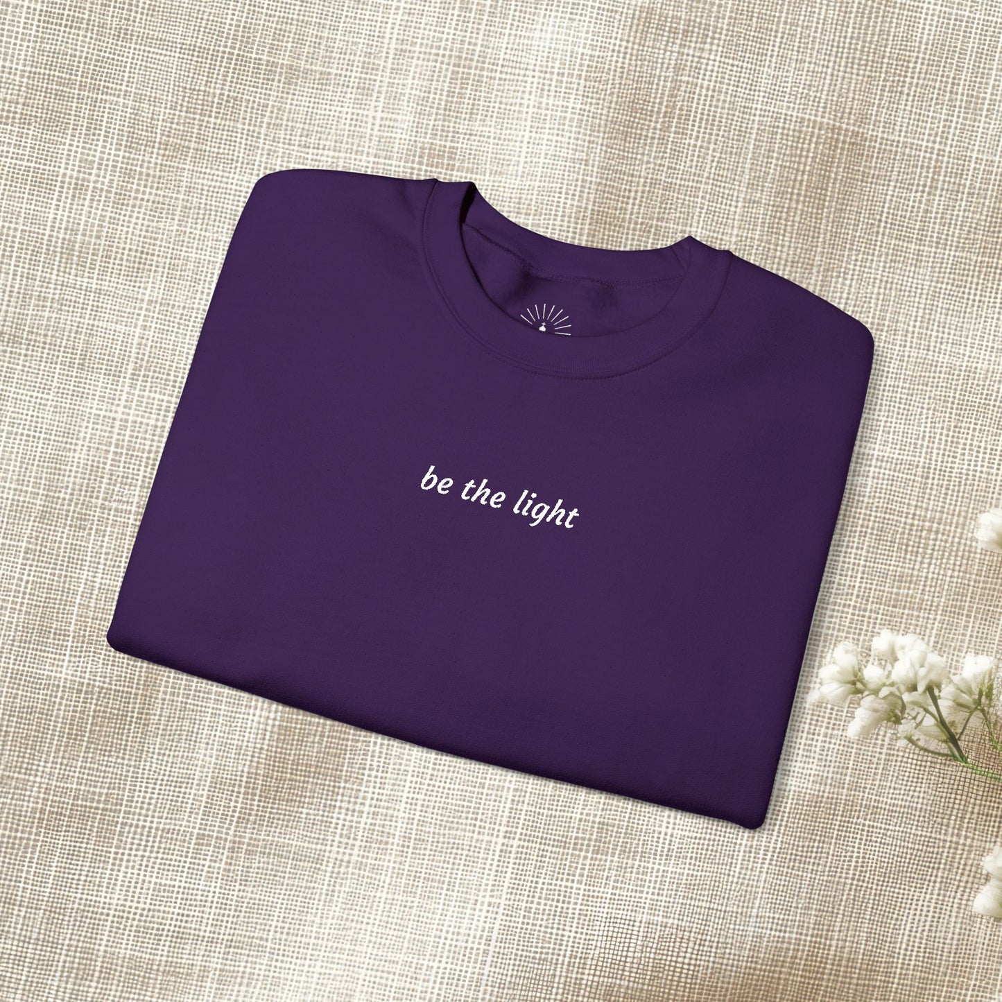 "be the light" Embroidered Sweatshirt