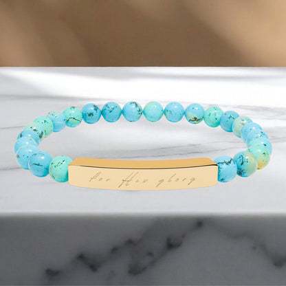 "For His Glory" Natural Stone Stretch Bracelet