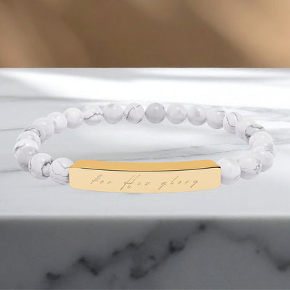 "For His Glory" Natural Stone Stretch Bracelet