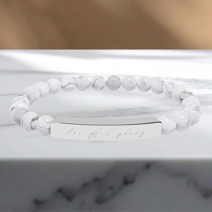 "For His Glory" Natural Stone Stretch Bracelet