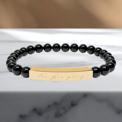 "For His Glory" Natural Stone Stretch Bracelet