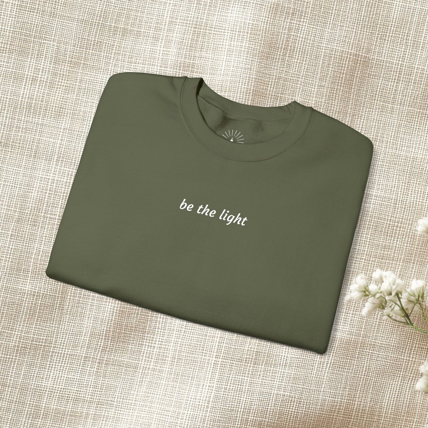 "be the light" Embroidered Sweatshirt