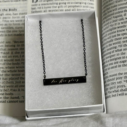 "For His Glory" Horizontal Bar Necklace