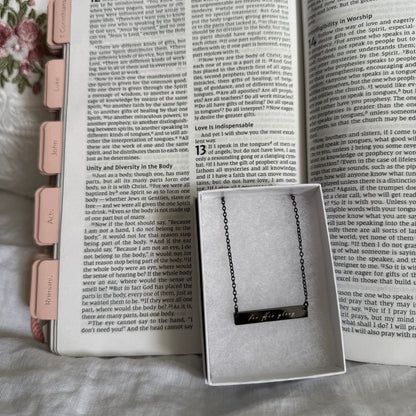 "For His Glory" Horizontal Bar Necklace