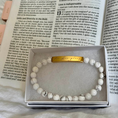"For His Glory" Natural Stone Stretch Bracelet
