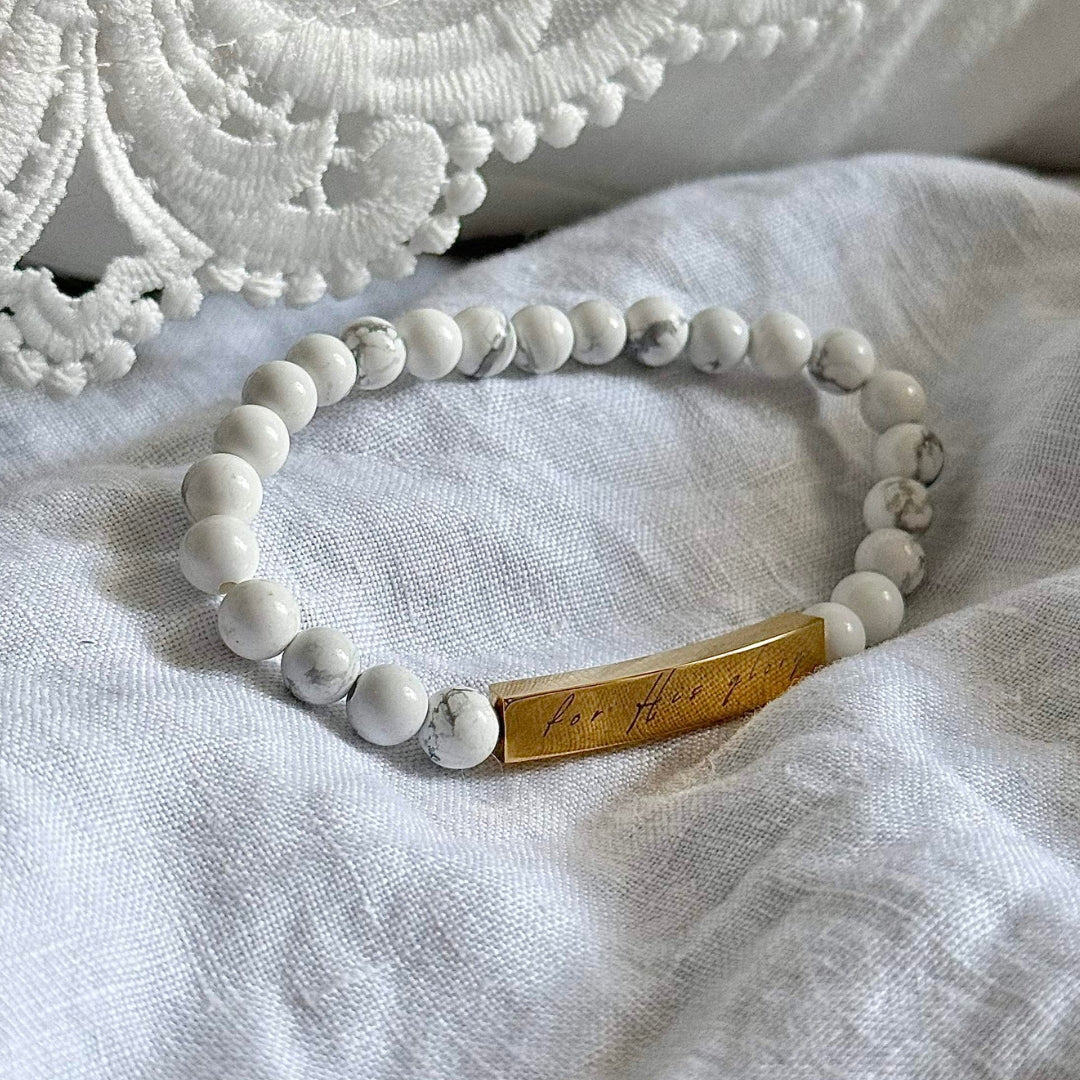 "For His Glory" Natural Stone Stretch Bracelet