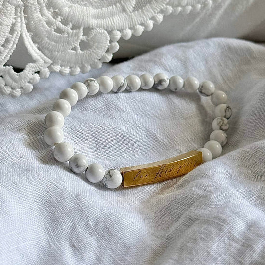 "For His Glory" Natural Stone Stretch Bracelet