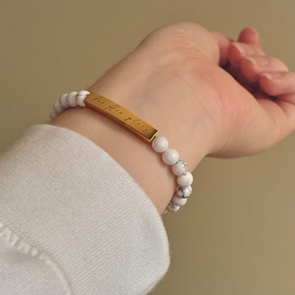 "For His Glory" Natural Stone Stretch Bracelet