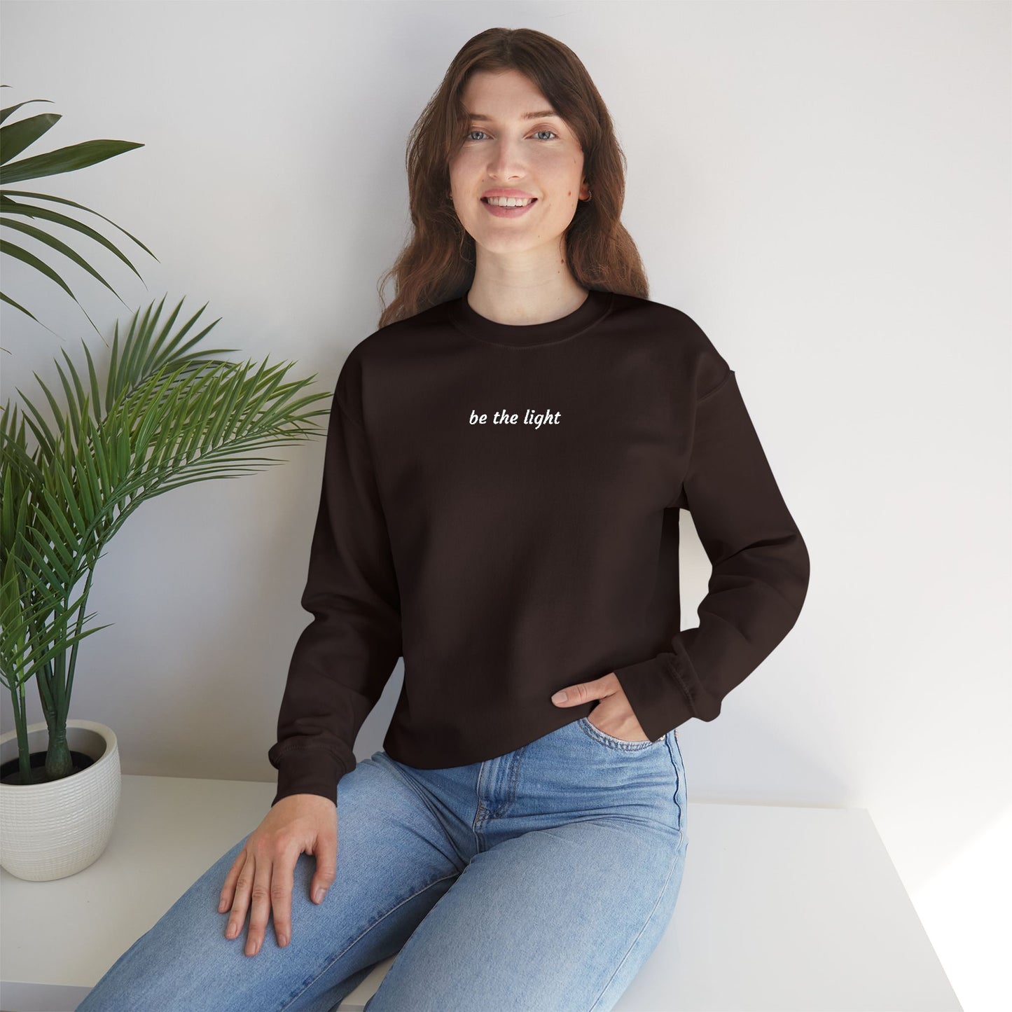 "be the light" Embroidered Sweatshirt