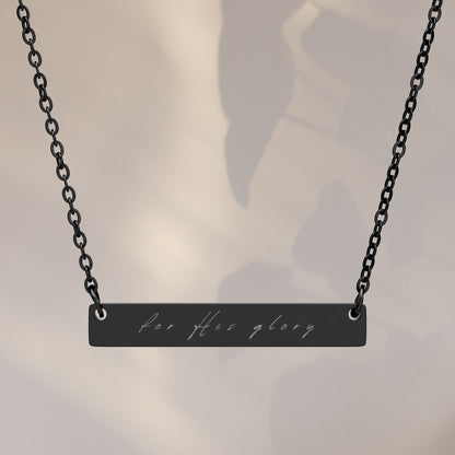 "For His Glory" Horizontal Bar Necklace
