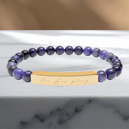 "For His Glory" Natural Stone Stretch Bracelet