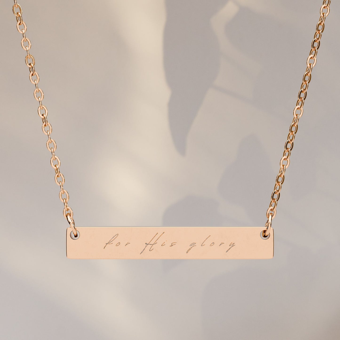 "For His Glory" Horizontal Bar Necklace
