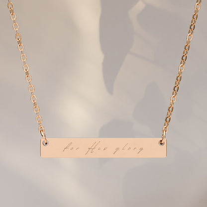 "For His Glory" Horizontal Bar Necklace