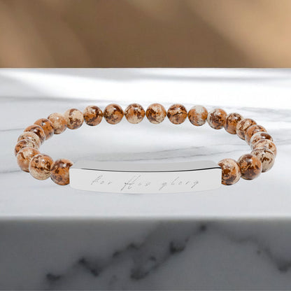 "For His Glory" Natural Stone Stretch Bracelet