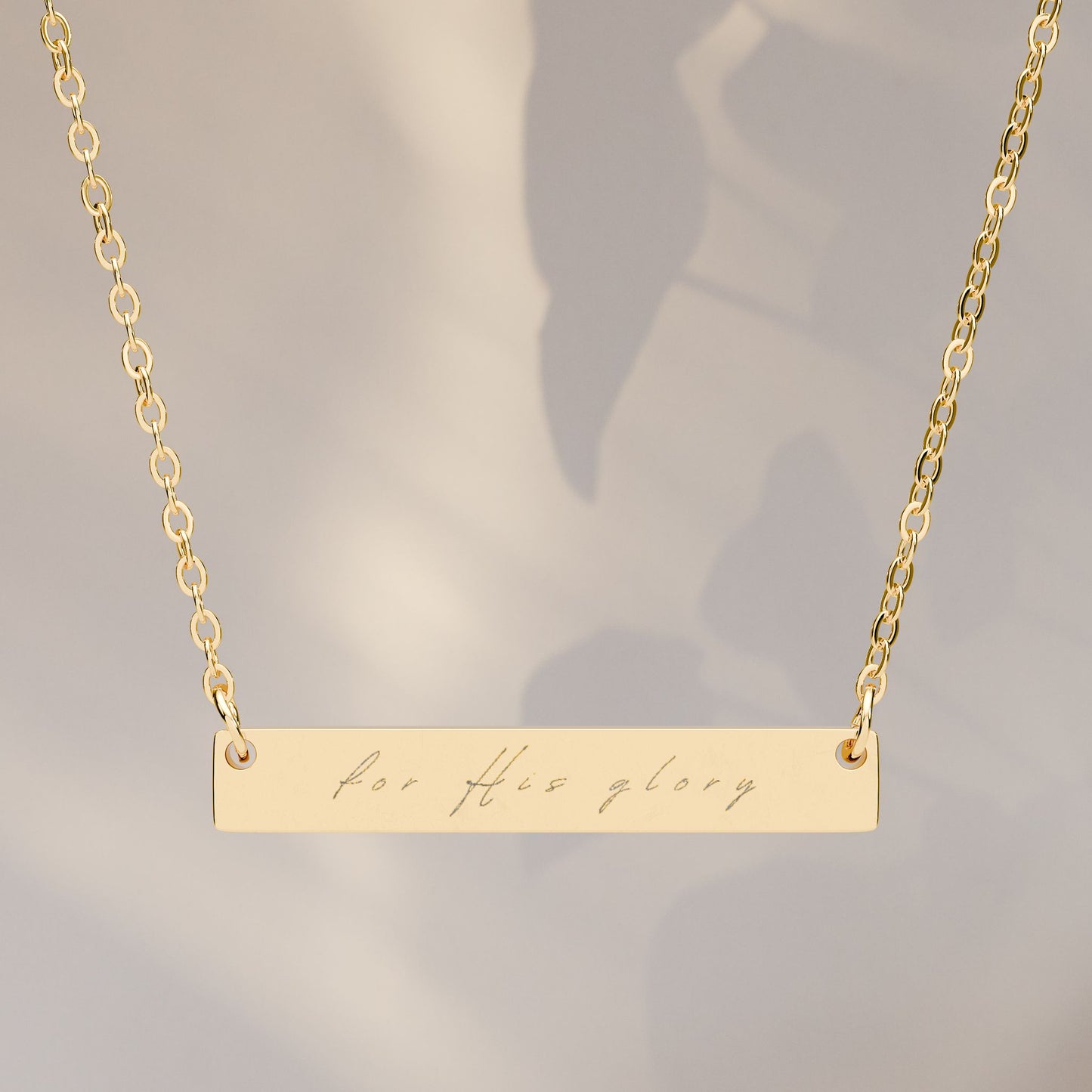 "For His Glory" Horizontal Bar Necklace